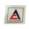 Allis Chalmers 210 Decal, Triangle, Black and Orange with White Background, 1-1\2 inch x 1-1\2 inch, Mylar