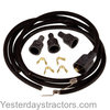 photo of Original style black cotton covered copper core wire with RAJAH terminals. One end is pre-assembled, crimp other end with a crimping tool. The Coil wire is 9 1\2 inches long The Plug wires are 32 inches long. Replaces AA1222R, AA1890R, AB3480R, AB3481R, AB830R, AD1415R, AD1454R, AD1544R