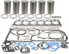 photo of Engine Kit. 6-Cylinder Diesel, 381 CID. 4-1\8 inch Standard Bore, 4-1\4 inch Overbore Supplied. 5-Ring Piston. Also for 404 with standard 4-1\4 inch bore. Basic Engine Kit, less bearings. Contains sleeves and sleeve seals, pistons and rings, pins and retainers, pin bushings, connecting rod bolts, complete gasket set, crankshaft seals. For 4010 Series, 4020 Series. Original Block, Thru ESN 64999, block marked R26070, R33180, R34340, R40890, R40900 has weep holes. Will not work on Block number R40930.