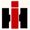 photo of  IH  logo no background, 1 inch printed on vinyl.