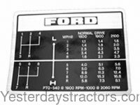 Ford 4600 Shift Pattern Decal C5NN7B292FN